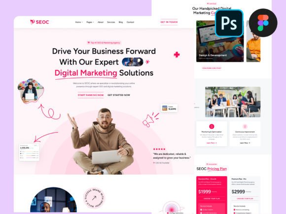 Download SEO &amp; Digital Marketing Figma Design PSD - Sign Collection