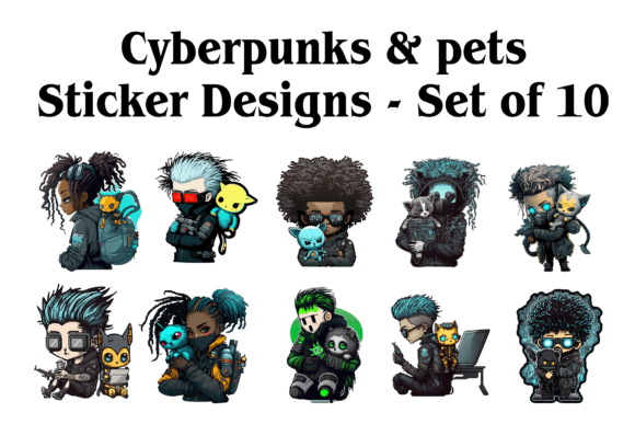 Download Cyberpunks with Pets Sticker Designs - Sign Collection