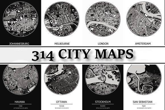 Download 314 City Maps - Building Footprints - Premium Bundle