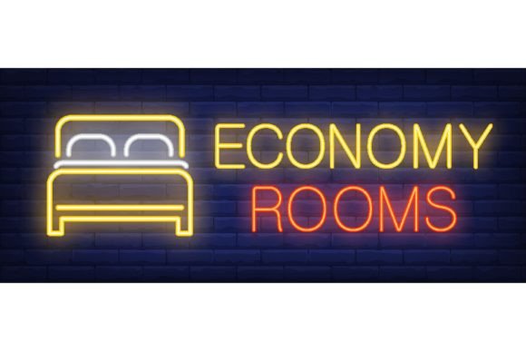 Download Economy Rooms Neon Sign. Double Bed on B - Sign Collection