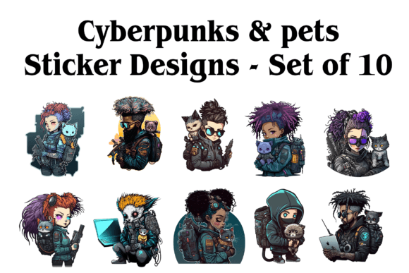 Download Cyberpunks &amp; Pets Sticker Designs - Sign Collection
