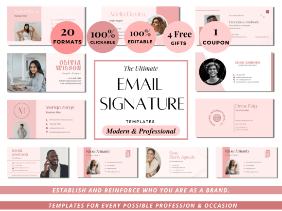 Download Email Signature, Custom Photo Logo Email - Sign Collection