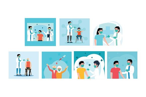 Download Bundle Vaccine Injection Flat Design - Sign Collection
