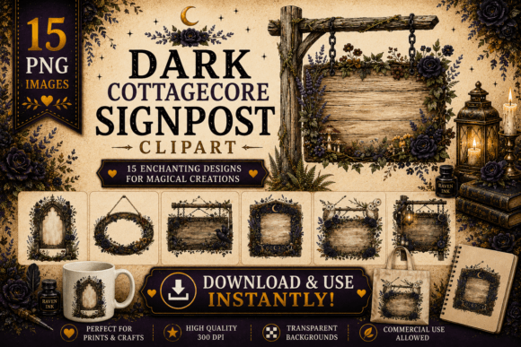 Download Dark Cottagecore Signpost Clipart - Sign Collection
