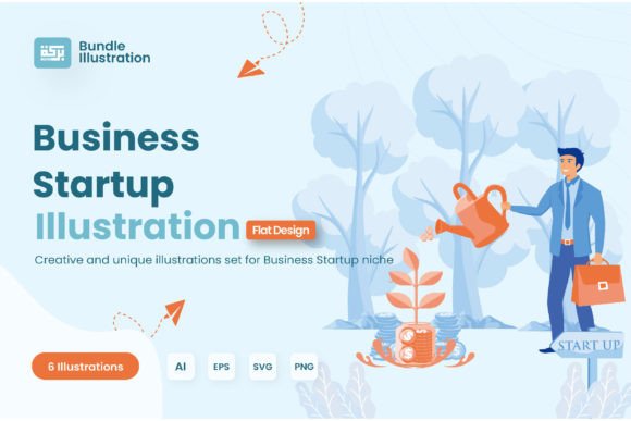 Download Business Startup Illustration Design - Sign Collection