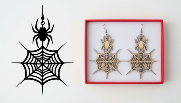 Download Spider Web Earring Laser Cut Design - Sign Collection