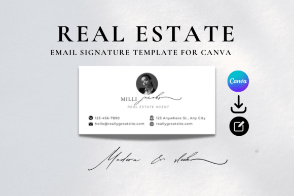Download Real Estate Email Signature Canva - Sign Collection