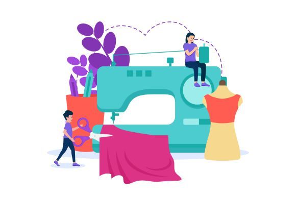 Download Tailor and Sewing Studio in Flat Design - Sign Collection