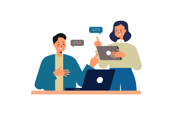 Download Business Discussion Concept Flat Design - Sign Collection