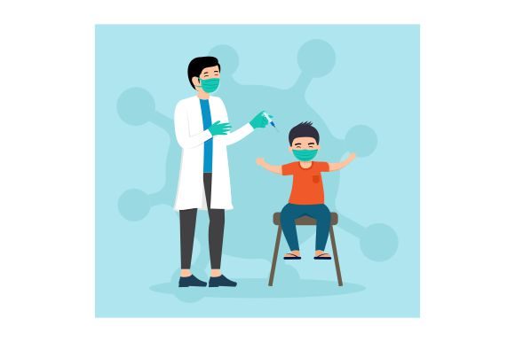Download Doctor Inject Vaccine in Flat Design - Sign Collection