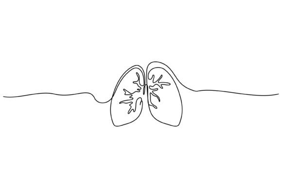 Download Continuous Line Design of Pneumonia - Sign Collection