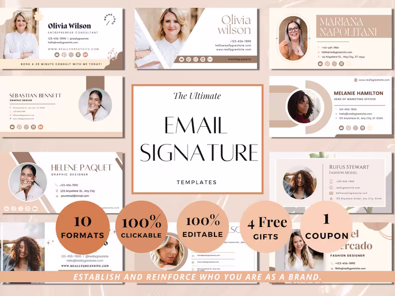 Download Email Signature Template Bundle, Modern - Sign Collection