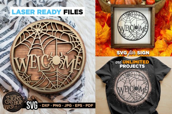 Download Welcome Spider Web | Halloween SVG Sign - Sign Collection