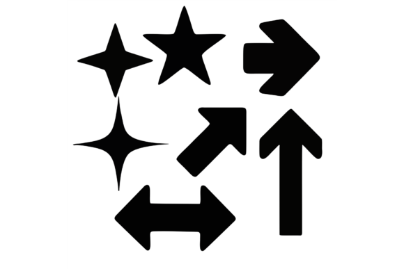 Download Sparkle Star Arrow Sign Y2K Silhouette - Sign Collection