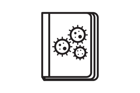 Download Book Icon Virus Black Line Design Vector - Sign Collection