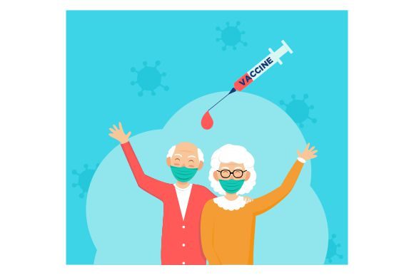 Download Vaccine for Elderly Concept Flat Design - Sign Collection