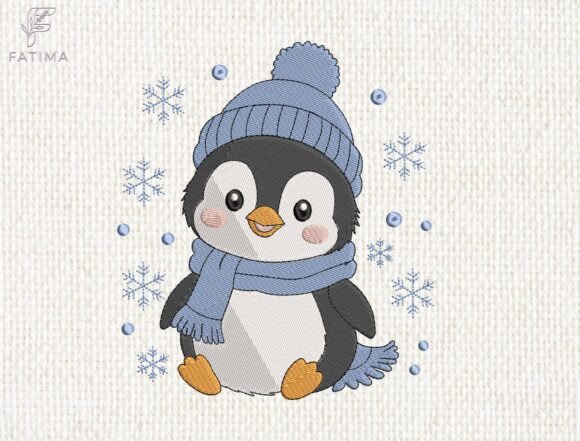 Download Winter Penguin Embroidery Design - Sign Collection